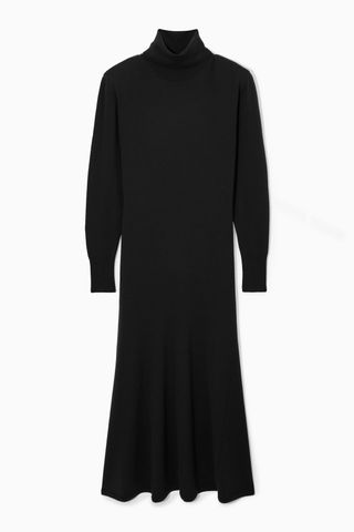 COS + Power-Shoulder Merino Wool Maxi Dress