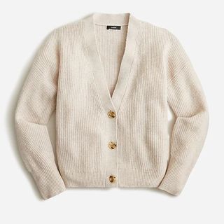 J.Crew + Ribbed V-Neck Cardigan Sweater