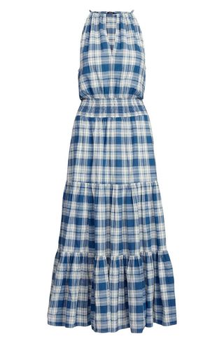 Polo Ralph Lauren + Plaid Halter Cotton Maxi Dress