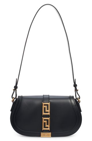 Versace + Medium Greca Goddess Leather Shoulder Bag