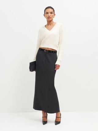 The Reformation + Cairo Mid Rise Maxi Skirt
