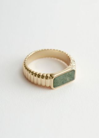 & Other Stories + Textured Gemstone Ring