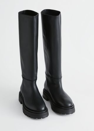 & Other Stories + Chunky Tall Leather Boots
