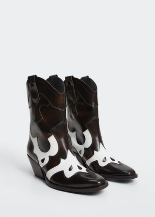 Mango + Leather Cowboy Ankle Boots