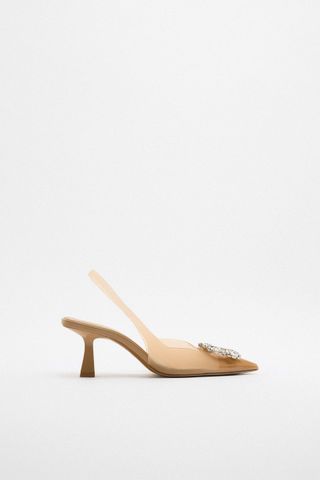 Zara + Embellished Vinyl Heeled Shoes