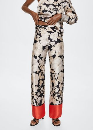 Mango + Floral Print Trousers