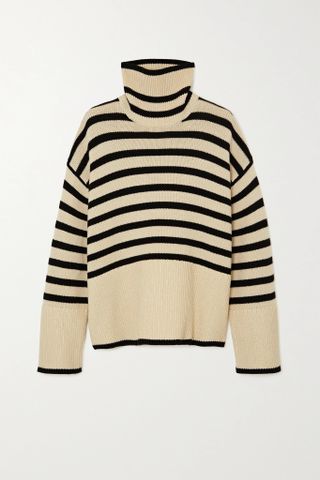 Totême + Striped Merino Wool Turtleneck Sweater