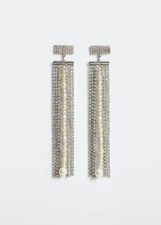 Mango + Crystal Cascade Earrings With Pearls