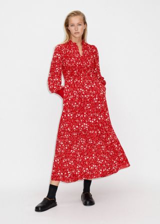 Me+Em + Intricate Floral Print Maxi Dress