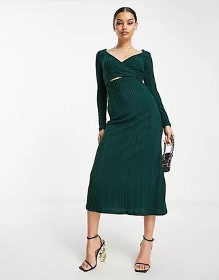 ASOS Design + Petite Supersoft Long Sleeve Midi Dress