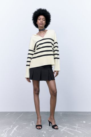 Zara + Striped knit sweater