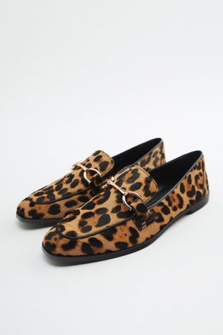 Zara + Animal print loafers
