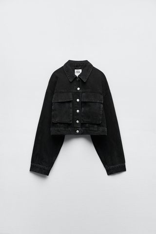 Zara + Crop Denim Jacket