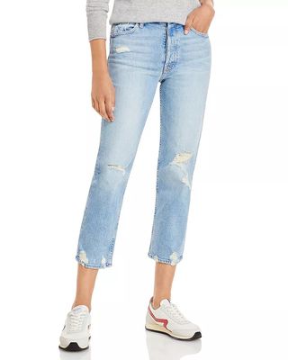 Mother + The Tomcat High Rise Cropped Straight Jeans