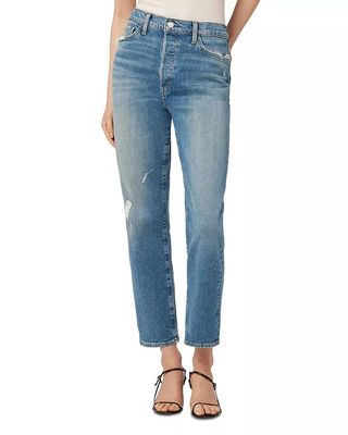 Joe's Jeans + The Honor Button Fly High Rise Ankle Straight Leg Jeans in Big L