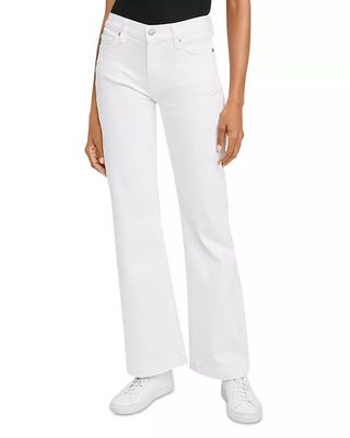7 for All Mankind + Slim Illusion Dojo High Rise Wide Leg Jeans in Luxe White