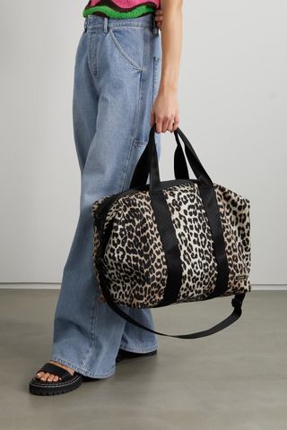 Ganni + Leopard-Print Recycled Shell Shoulder Bag