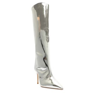 Schutz + Mary Up Metallic Leather Knee-High Boots