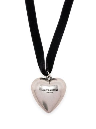 Saint Laurent + Heart Pendant Necklace