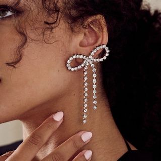 Orelia London + Statement Pavé Bow Earrings