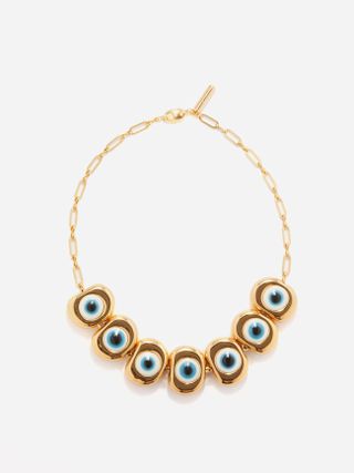 Timelessly Pearly + Evil Eye Gold-Plated Choker Necklace