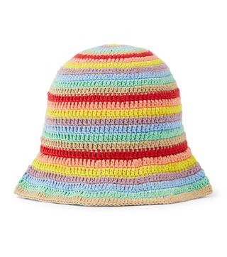 Anna Kosturova + Striped Crochet Bucket Hat