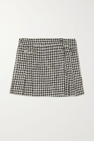 Rotate Birger Christensen + Sadie Pleated Sequin-Embellished Tweed Mini Skirt