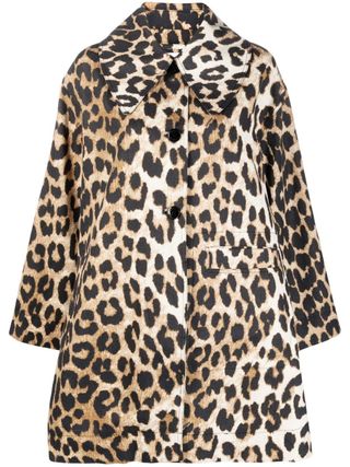 Ganni + Leopard Print Coat