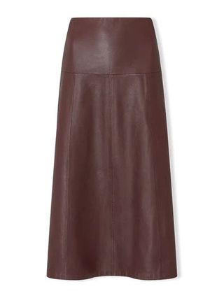 Cefinn + The Tianna Panelled Leather Midi Skirt