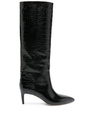 Paris Texas + Croc-Embossed Leather Boots