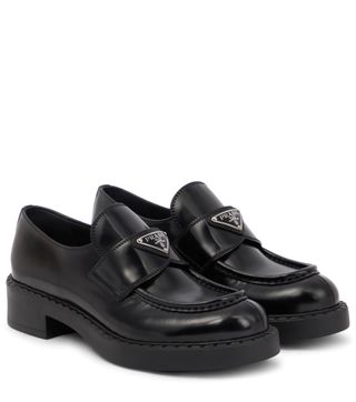 Prada + Platform Leather Loafers
