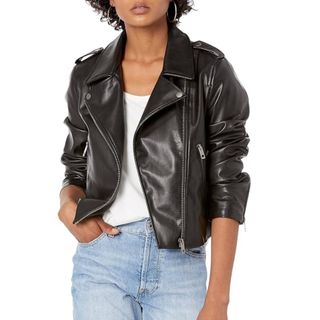 The Drop + Heather Faux Leather Moto Jacket