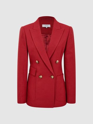 Reiss + Reiss Red Lola Double Breasted Blazer