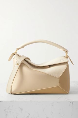 Loewe + Puzzle Edge Small Color-Block Textured-Leather Shoulder Bag