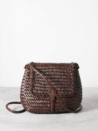 Dragon Diffusion + City Medium Woven-Leather Crossbody Bag