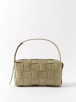 Bottega Veneta + Brick Cassette Intrecciato-Leather Shoulder Bag