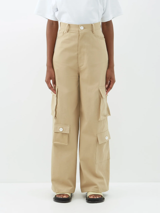 The Frankie Shop + Hailey Cotton Oversized Cargo Trousers