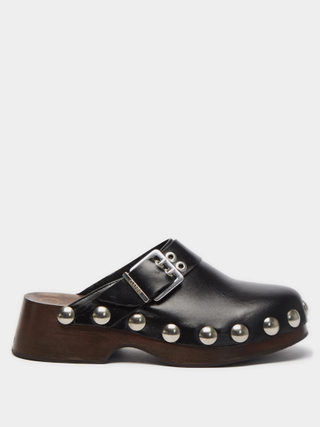 Ganni + Studded Leather Clogs