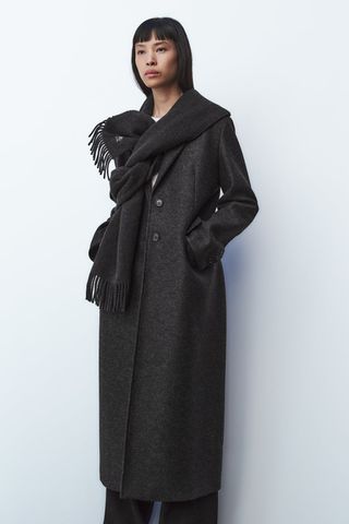 Zara + Tailored Wool Coat Zw Collection