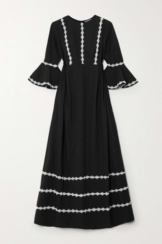 Batsheva + Marina Appliquéd Cotton Midi Dress