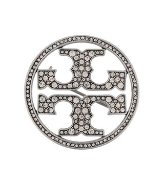 Tory Burch + Crystal-Embellished Logo Brooche