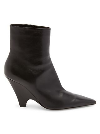 Bottega Veneta + Point Leather Ankle Boots