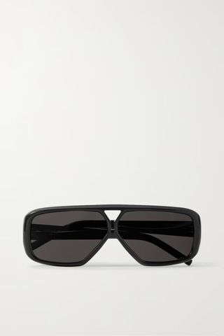 Saint Laurent Eyewear + Aviator-Style Acetate Sunglasses