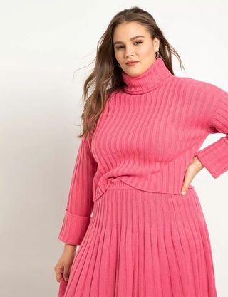 Eloquii + Cropped Turtleneck With Roll Cuff
