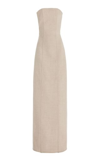 Ludovic De Saint Sernin + Strapless Wool Bustier Maxi Dress