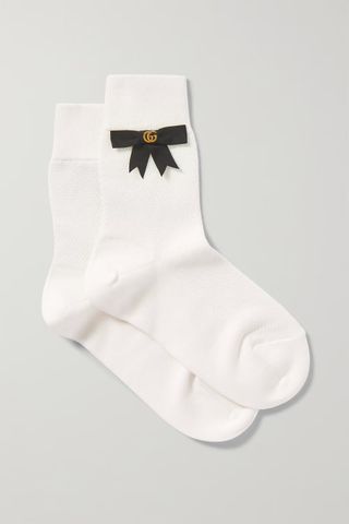 Gucci + Bow-Embellished Cotton-Blend Socks