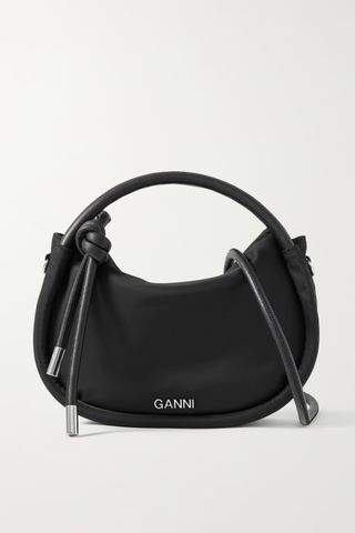 Ganni + Mini Leather-Trimmed Recycled Shell Shoulder Bag