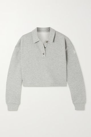 Alo + Cropped Cotton-Blend Jersey Sweatshirt