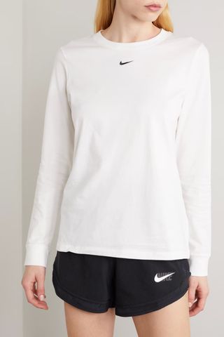Nike + Embroidered Cotton-Jersey T-Shirt
