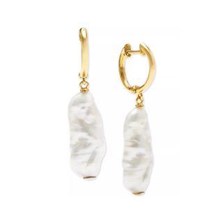 Macy's + Cultured Freshwater Baroque Pearl Dangle Drop Earrings in 14k Gold-Plated Sterling Silver
